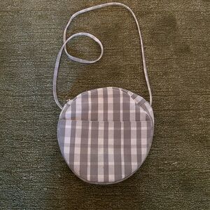 BAGGU Dove Plaid Canvas Circle Purse